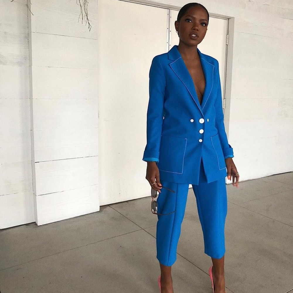 Topshop Blue Stitch Blazer